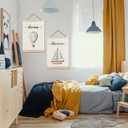 ignytiger Hot Air Balloon Boat Wall Art Decor, Baby Boy Nursery Wall Decor, Blue Boy Nursery Hot Air Balloon Decoration for Classroom Nursery Playroom Bedroom,12x16 Inches Set of 2