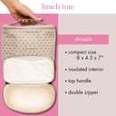 Kate Spade New York Insulated Lunch Tote, Cute Lunch Bag for Women, Compact 8 x 4.5 x 7.23" Size, Deco Dots (Out To Lunch)