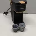 Tastyle Single Serve One Cup Coffee Maker, for K Cups and Grounds, Mini Coffee Maker with Portable Handle, 6 to 12 Oz Brew Size, for Travel, Camping, Office, RV and Dorm, 120V, Black and Gold