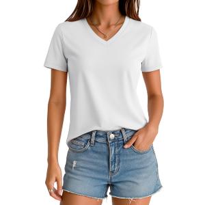 MAGCOMSEN Women's Short Sleeve T Shirt White M (M)