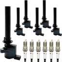 6pcs Ignition Coil and Spark Plugs Replacement for Taurus Escape Mazda Tribute Escape Taurus Sable Mariner Montego V6 3.0L