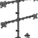 MOUNTUP Quad Monitor Stand, 4 Monitors Desk Mount for 17 to 32 inch Computer Screens, Fully Adjustable Stacked Mount with Tilt Swivel, 4 Heavy Duty Monitor Mount, Holds up to 17.6lbs per Arm, MU3007