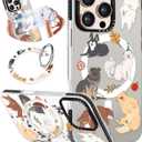 Toycamp for iPhone 16 Pro Max Case Compatible with Magsafe - Cute Design 360 Magnetic Ring Holder Stand Kickstand Funny Dog Girly Pretty Fashion TPU Phone Covers for Women Tenn Girls