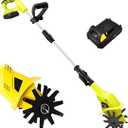 Electric Small Rotavator,Garden Tiller, 20V Electric Cordless Hand Tiller Cultivator with 5200mAh Rechargeable Lithium Battery and Charger, Portable Soil Tiller Rotavator for Gardens, Vegetable Plots