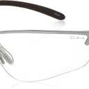 Boll Safety 40073 Silium Safety Eyewear with Silver Metal + TPE Semi-Rimless Frame and Clear Lens