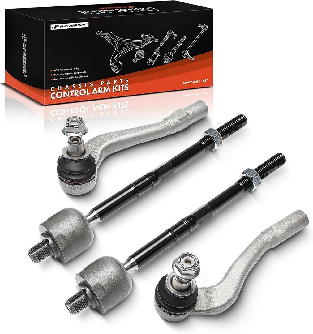 A-Premium Set of 4, Front Inner & Outer Tie Rod End Kit, Compatible with Mercedes-Benz C230 2008-2009, C250 2010-2015, C300 2008-2011, C350 2008-2015, E350 2010-2014, E400, E550