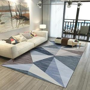 HOMFINE Washable Modern Area Rug - Geometric Style 6x9 Rugs for Living Room, Bedroom, Machine Washable Rug Soft Non Slip Non Shedding Area Rug - Blue, 6'x9'