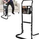 Portable Chair Stand Assist for Elderly, Height Adjustable Mobility Aids, 300LBS Capicity, Lift Safety Assist Devices Helps Seniors Get Up from Couch, Bed, Floor, Padded Cane Bars, Black (Enlarged Base)
