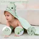 Mooreeke 2 Pack Toddler Towels - 100% Cotton Toddler Hooded Towels - Soft Baby Bath Towel with Hood for Newborn - Comfort Towel for Baby Girls and Boys - Animal Shaped (Dinosaur & Bunny)