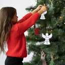 Unittype 2 Pcs Dad in Heaven Ornaments for Christmas Tree Angel Shape Memorial Xmas Tree Hanging Bereavement Christmas Decorations Loss of Daddy Sympathy Gift