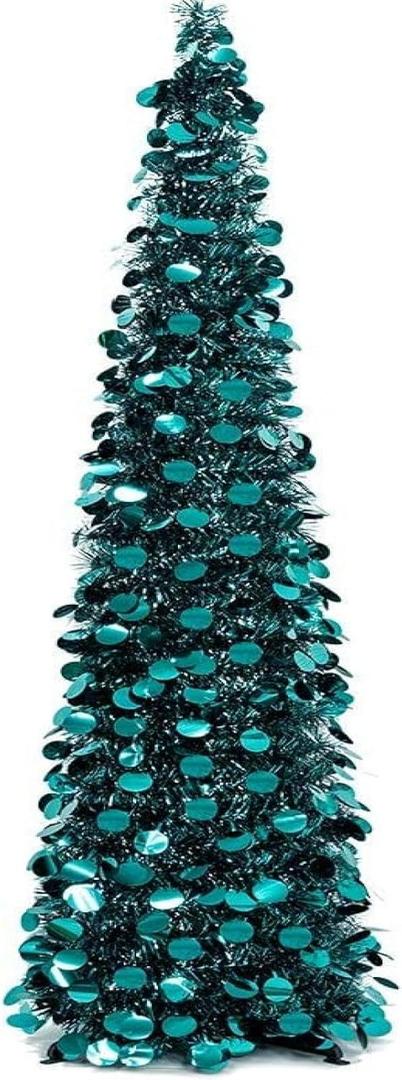 Cross-Border Folding Christmas Tree, Retractable Christmas Tree, Round Piece Madder, Decorative Tree, Wool Strip Tree, Ornament Tree