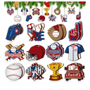 24 Pcs Baseball Ornament Wooden Baseball Tree Decorations DIY Crafts Ball Wood Cutout Ball Sport Party Decorations for Xmas Tree Home Office Bedroom Indoor Decor