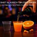 Disposable Hard Plastic Shot Glasses Jello Cups Iridescent Neon Halloween Birthday Christmas Party Supplies (2, ounces)