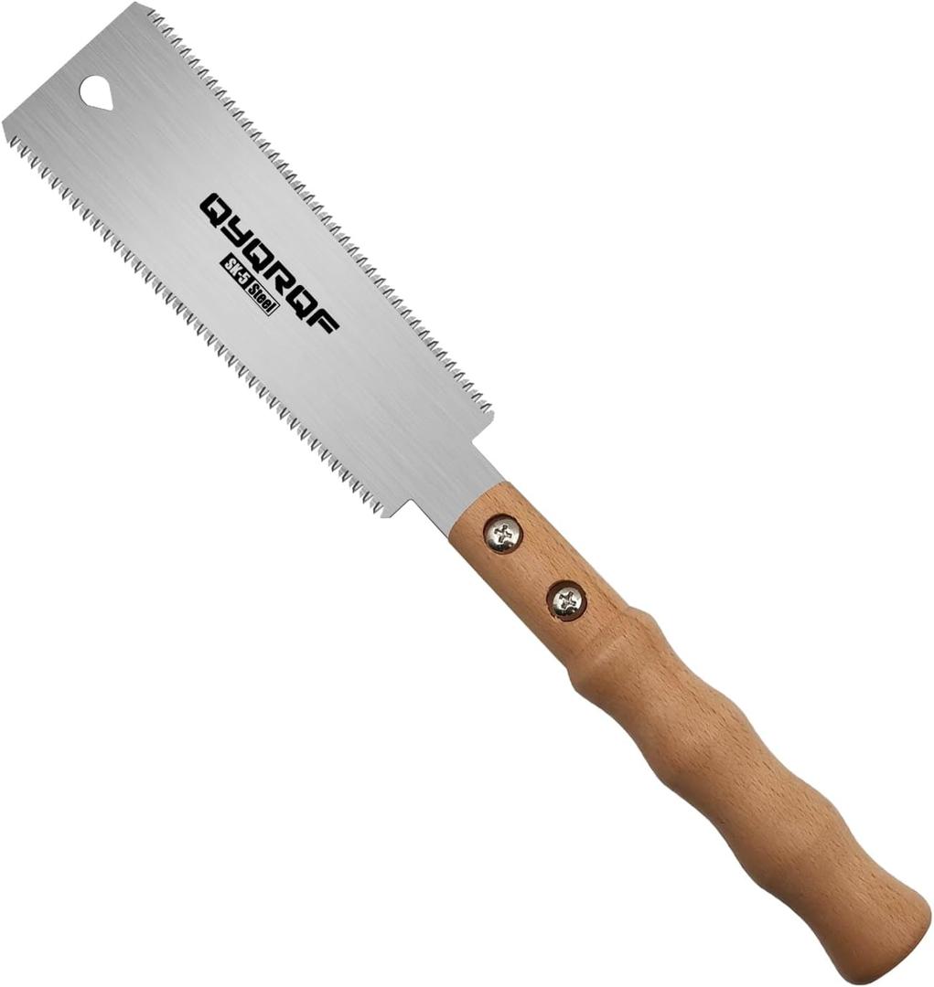 Mini Hand Saw, 6 Inch Japanese Pull Saw with Double Edges 15/17 TPI Flush Cut Saw for Woodworking DIY Projects (style B)