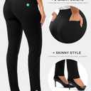 Rammus Womens High Waist Dress Pants with Pockets Business Casual Work Pants for Women Stretchy Skinny Slacks for Office (Black, L)