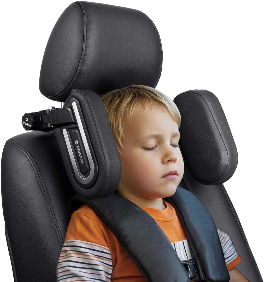 Spurtar Updated Version Car Headrest Pillow for Kids Head Support, Adjustable Interior Must Haves for Toddler Travel, Memory Foam Neck Pillow Road Trip Essentials (Poles Distance: 2.7"-8.6")