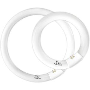 FC8T9 22W and FC12T9 32W Set Daylight, 8 inch T9 22 Watts Circular Light Bulbs, 12 inch 32 Watts Circline Fluorescent Bulb CRI 80, 6500K 3350 Lumen G10q