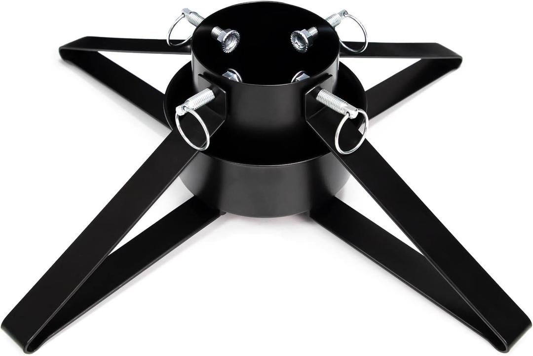 Christmas Tree Stand for Live Tree, Adjustable Metal Tree Holder for Real Christmas Tree Fits up to 8 Ft, Heavy Duty Christmas Tree Stand Base for Xmas Tree Decoration 1.38 to 3.3 inch Trunk Diameter