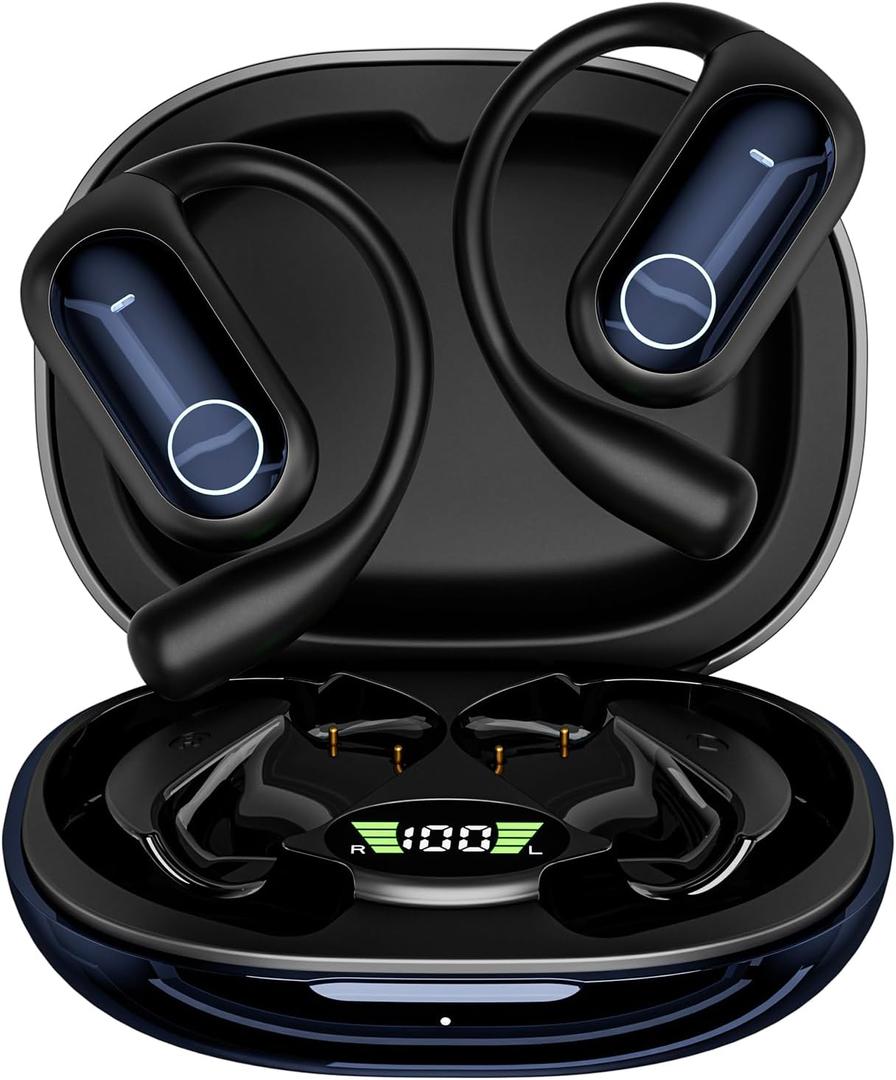 Real Time Open-ear Translation Earbuds - 144 Languages Translator Headphones, Two-Way Instant Translating Headset, English-Spanish Translation Headset 10H Playtime for Travel/Business/Meeting - Blue