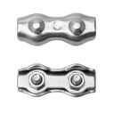 QWORK Cable Clamp, 50 Pcs M3 Stainless Steel Duplex 2 Post Wire Rope Clamps for 1/16" - 1/8" Diameter Wire Rope