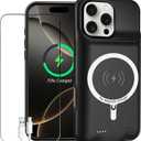 Battery Case for iPhone 16 Pro Max, Enhanced 12000mAh Portable Protective Wireless Charging Case Support Carplay Compatible with iPhone 16 Pro Max (6.9 inch) Rechargeable Battery Charger Cover(Black)