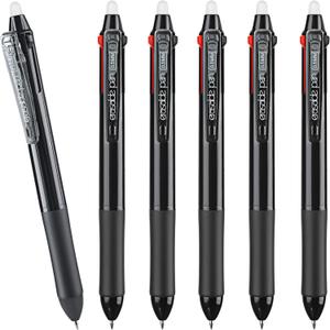 Aozora Erasable Pens Multicolor Fine Point 0.5mm 3color Click Pen in One Retractable Multi Color Erasable Gel Pens for Completing Sudoku and Crossword Puzzles 6 Pack