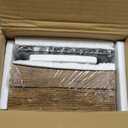 QEEIG Bathroom Shelves Over Toilet - Wall Mounted Floating Shelves Toilet Paper Storage Small Farmhouse Decor Shelf 16 inch Set of 2, Rustic Brown (019-BN2)