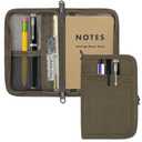 Journal Cover for Field Notes & Moleskine Cahier 3.5 x 5.5, Waxed Canvas Notebook Planner Sketchbook Cover with Zipper Pen Holder (Olive)