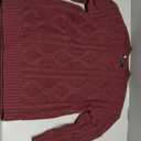 Trendy Queen Women's Oversized Cable Knit Crewneck Sweaters(WineRed,Small)