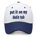 Put It On My Dads Tab Hat, Funny Vintage Trucker Hats Adjustable Cap for Men Women Classic Baseball Cap Navy-Blue (White)