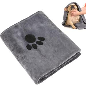Dog Towels for Drying Dogs Large, Absorbent Microfiber Dogs Bath Towel, 40 x 24 Inch Soft Pet Grooming Towel, Dog Shower & Bath Supplies(Grey) (Gray)