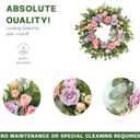 TEMPUS 22" Spring Wreath for Front Door - Purple Pink Peony & Silk Rose Wreath with Lamb's Ear Leaves, Farmhouse Floral Door Decor for Spring Summer