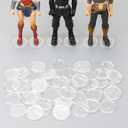 32 Pieces 6 inch Action Figure Stand,Support Display Stands With Peg,Compatible with 1/12 Scale Marvel Legends /DC/ GI Joe/ MOTU Figure Toy (32PCS-Clear-Round#B)
