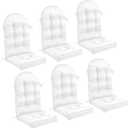 Geelin 6 Pcs Adirondack Chair Cushion High Back Patio Chair Cushion 44 x 19 x 4 Inch Tufted Weather Resistant Fade Resistant Seat Rocking Chair Cushion for Patio Rocking Chair Cushion Seat (White)