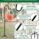 Adjustable Outdoor Shepherd Hook Stand with 5 Prong Base, 60 Inches Tall 3/5 in Thick, Shiny Black (2 Packs)