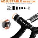 Adjustable Hand Grip Strengthener, 5-60 kg Resistance Range, Multiple Exercise Methods, Black, Set of 2