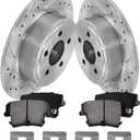 Anpulsero Brake Pads And Rotors Kit Rear Compatible with 2006-2020 Dodge Charger, 2009-2018/2020 Challenger, Automotive Replacement Brake Kits 53021 D1057-7964 Drilled And Slotted Rotors 320mm(12.6in)