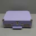 Vinyl Record Player with Built-in Speakers Vintage 3-Speed Portable Suitcase Bluetooth Turntables with USB Recording Belt-Driven LP Player Support AUX/RCA/Headphone Jack, Purple Leather