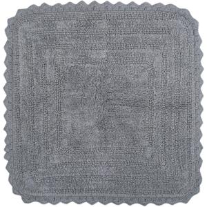 DII Crochet Collection Reversible Bath Mat, Square, 24x24, Gray (Grey)