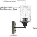 MELUCEE Indoor Wall Sconce Lighting 2-Light Matte Black with Clear Hammered Glass, Modern Bathroom Vanity Light Fixtures Wall Lamp for Mirror Cabinets Powder Room (Patent No.: US D963914 S)
