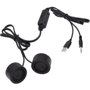 USB Mini Computer Speakers for Desktop Laptop Small PC Speakers USB-Powered 3.5mm TRS Stereo Jack with Volume Control Adjustment for MP3 Phone-1.2M/3.9FT