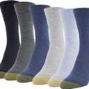 GOLDTOE Women's Ultra Soft Mid Crew Socks, 6-Pairs, Denim Assorted, Shoe Size: 6-9