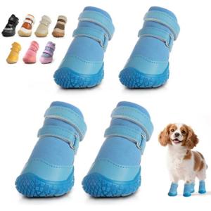 Dog Shoes for Small Dogs, Breathable Dog Boots Paw Protector for Hot Pavement Winter Snow, Dog Booties with Rugged Anti-Slip Sole for Hardwood Floors Outdoor Walking Light Blue Size 3 (#3 (Width 1.49 inch) for 11.0-16.5 lbs)