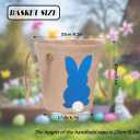 2 x Easter Bunny Basket for Kids, Linen Egg Hunt Bag Soft Fabric, Cute Rabbit Tote Bags Easter Tote Bags for Candy Gifts Storage (Blue)