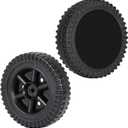 G206-0025-W1 6 Inch Grill Wheels Replacement Parts, Blow Molded BBQ Grill Wheels 6 Inch Replacement Parts, Open Cart Replacements Part with Cover(COLOR:black)