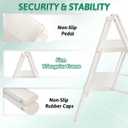 2 Step Ladder Folding Step Stool, Heavy Duty 330 Lbs Load Stepladder, Small Kitchen/Closet Ladder for Adults/Kids, Lightweight Step Ladder 2 Step Folding with Anti-Slip Wide Pedal for Home Off White