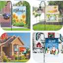 Ottsuls Garden Flag Stand, Heavy Duty Flag Pole Holder with Shepherd Hook for Yard Decoration, 60 INCH Sturdy Yard Flag Post Stake Outdoor Garden Flag Holder for 28''x40'' Flags (Without Flag)