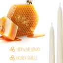 JONERAY Ivory Beeswax Taper Candles, Unscented and Smokeless Taper Candles, 8-inch Pure Natural Bees Wax for Holiday, Birthday (Pack of 10)