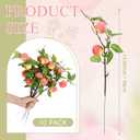 Daifunli 10 Pcs Artificial Peach Branches Realistic Artificial Peach Fruits with Green Leaves Simulation Branches Decoration for Vase Home Party Decoration (2 Peaches,14.96 Inch)