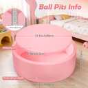 Foam Baby Ball Pit 35.4"x 11.8" for Toddlers, Soft Round Kiddie Playpen Ball Pool for Kids with Soft Memory Sponge for Babies Indoor Game(Balls not Included) Light Pink 35.4IN